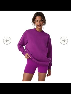 Vuori Restore Oversize Crewneck Sweatshirt - Magenta